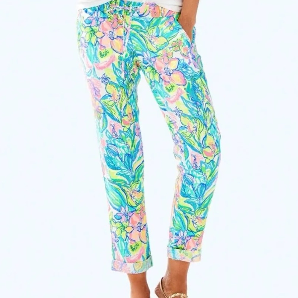 Lilly Pulitzer surf gypsy pull on linen women’s pants size large